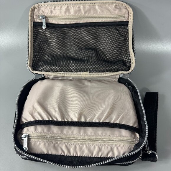 NWOT Kipling Black Nylon Double Zippered-Pockets Toiletory Organizer - Picture 8 of 12